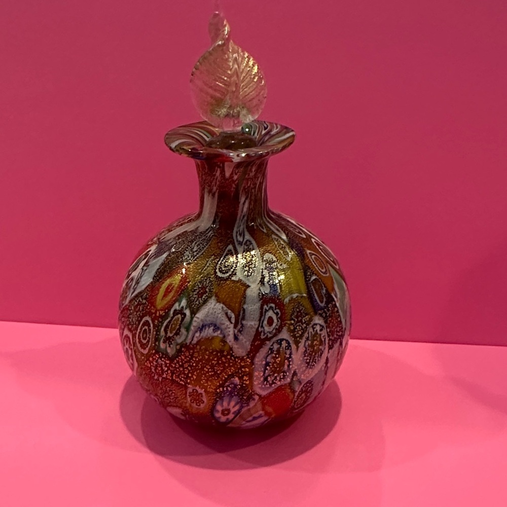 Murano Millefiori Gold Leaf Perfume Bottle